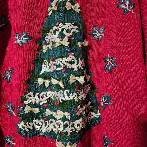 Vintage heirloom collectables Christmas tree knit sweater - Picture 3 of 7